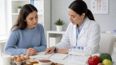 Medizinische Beratung zur Diagnostik einer Lebensmittelunverträglichkeit [Bildinhalt mit KI erstellt]
